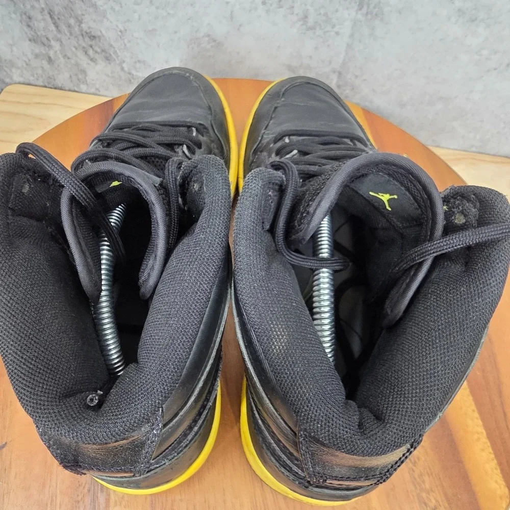 Air Jordan 1 High Strap Sneakers Mens‎ 9.5 Black Voltage Leather No Insoles*